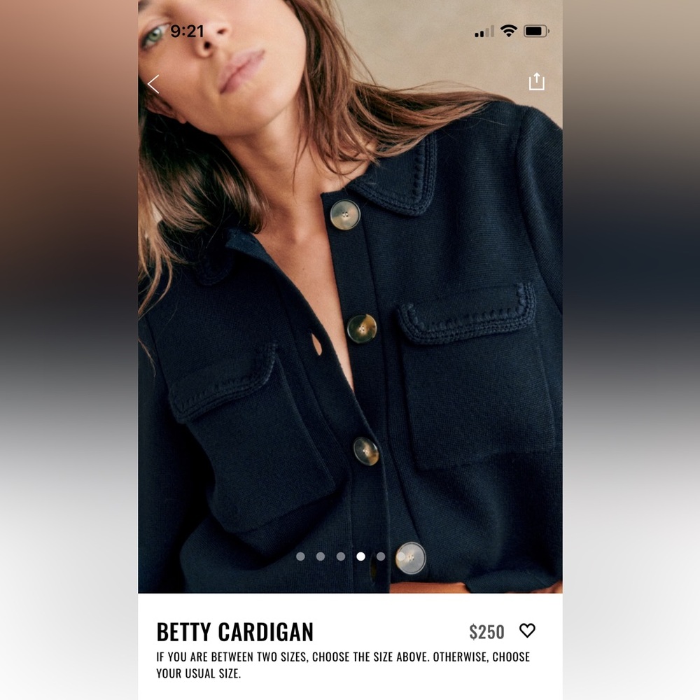 Sezane Betty cardigan size xxs navy